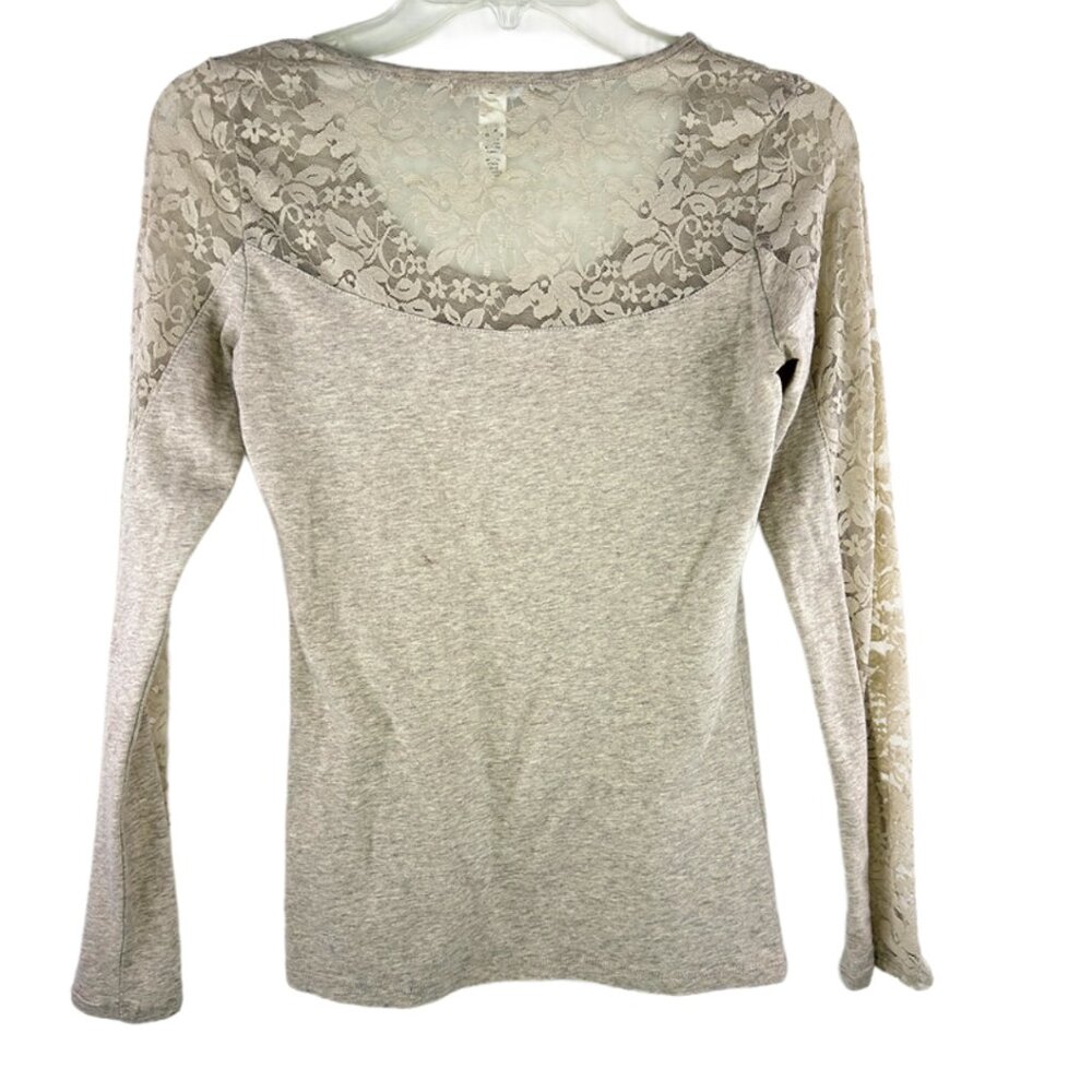 Ambiance Apparel Women's Tan Lace Top Size: XL - Picture 3 of 3